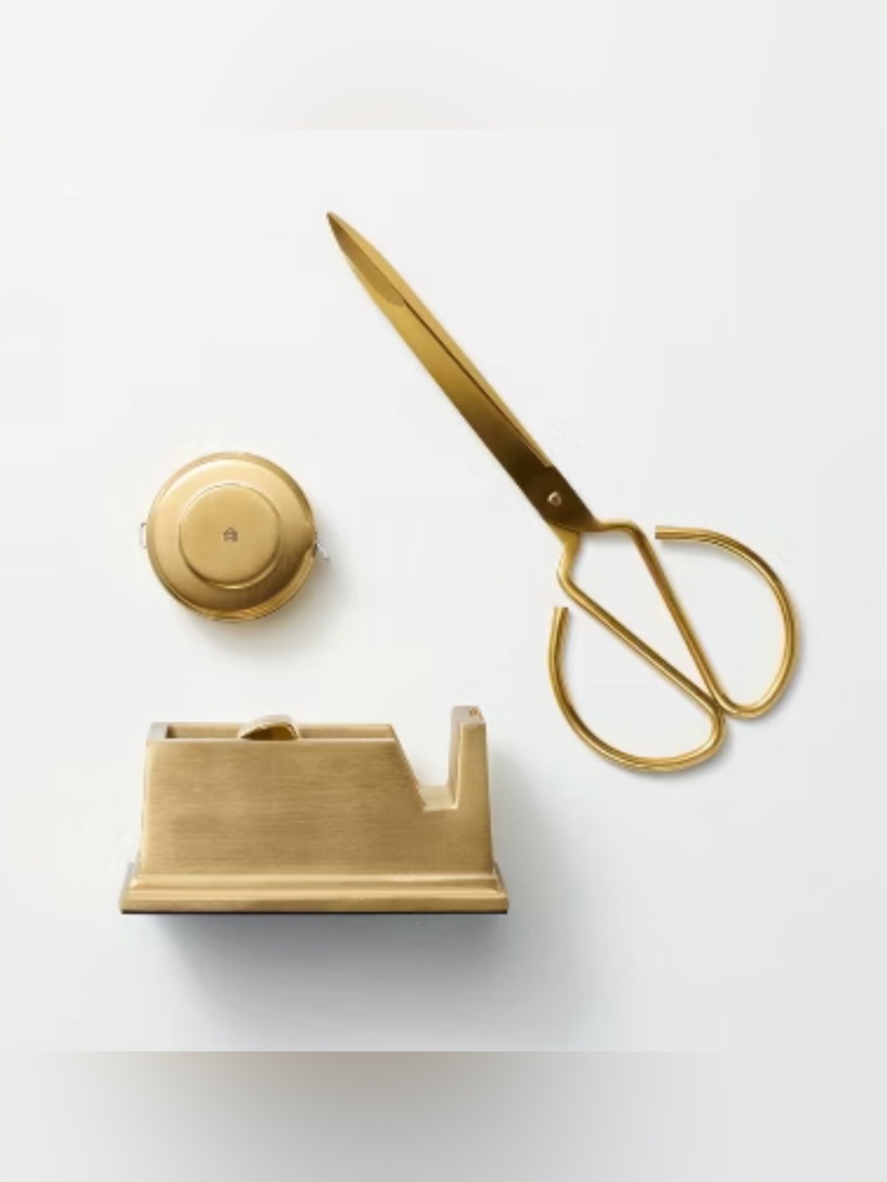Hearth & Hand Gold Desk Scissors, Tape Dispenser & Tape Measure Set